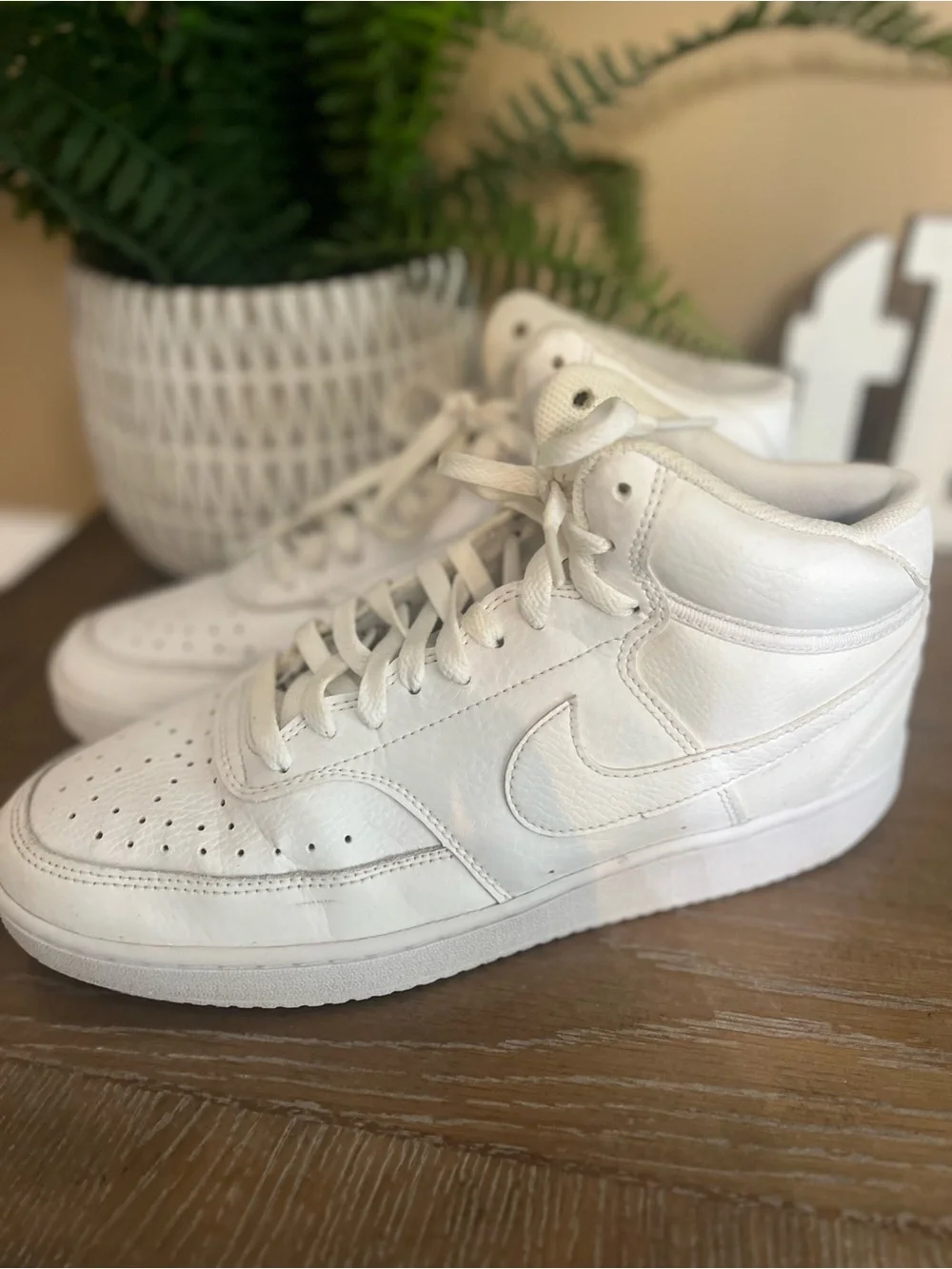 Nike Court Vision Mid Men's White Basketball Shoes, DN3577-100 Size 9